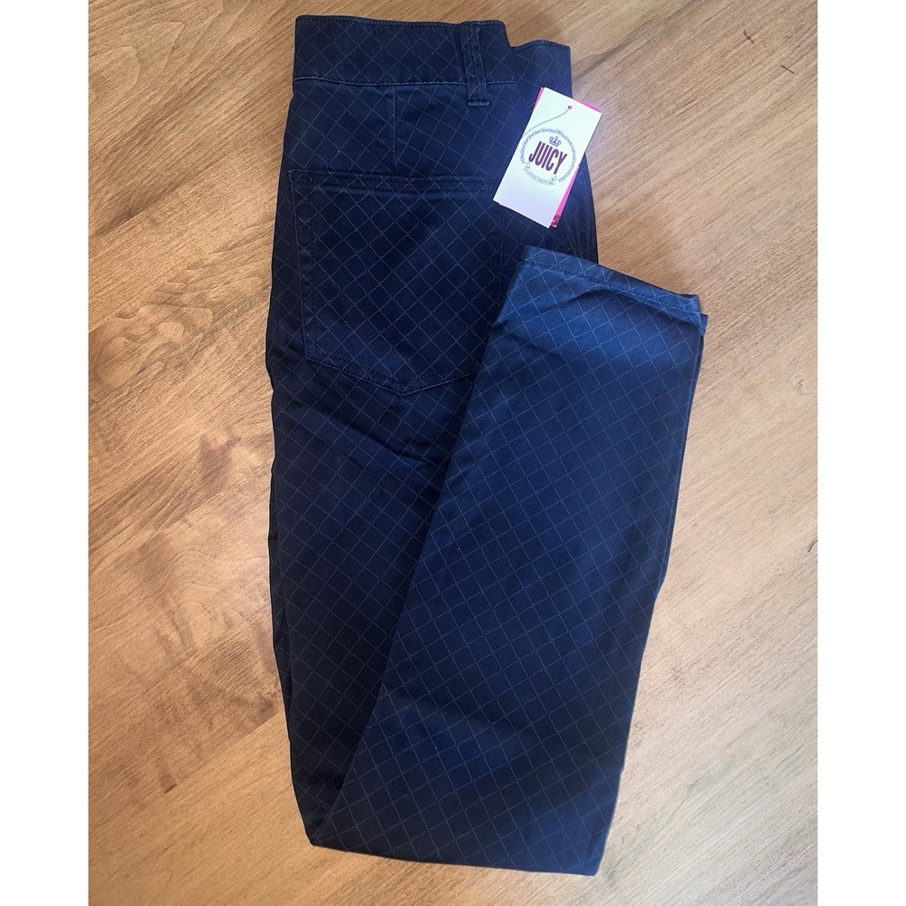 NEW Juicy by Juicy Couture Womens California Skinny Pants Black Printed Design 6